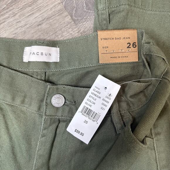 Pacsun stretch dad jeans cargo pants green women’s size 26 - Picture 5 of 7